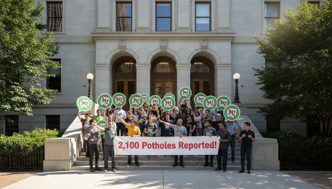 Your neighbors are calling 311 about 2,100 potholes.