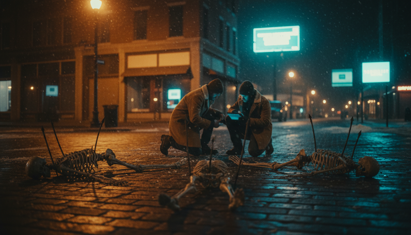 They nailed 3 Roman skeletons to the ground. Seriously.