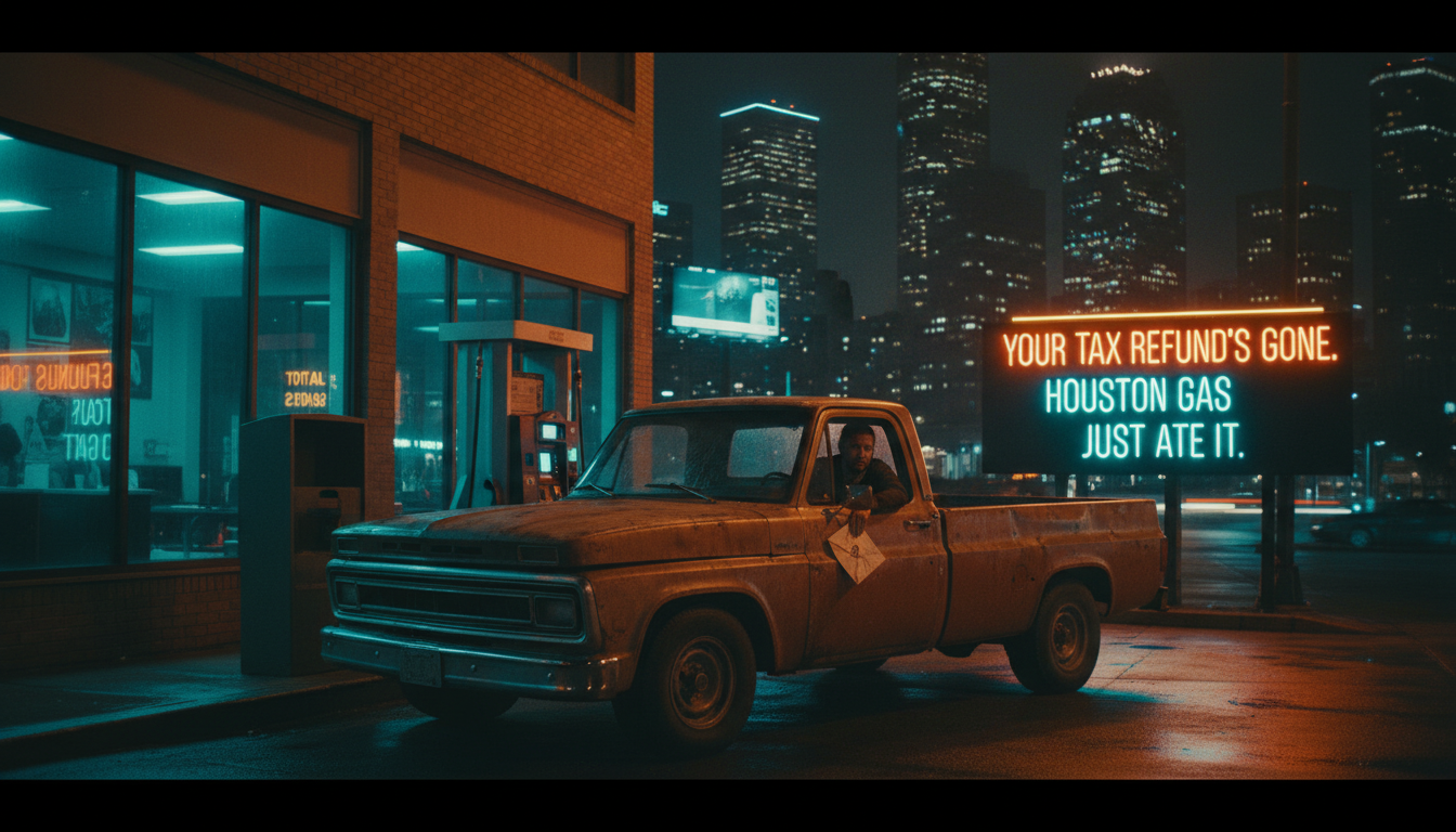 Your tax refund's gone. Houston gas just ate it.