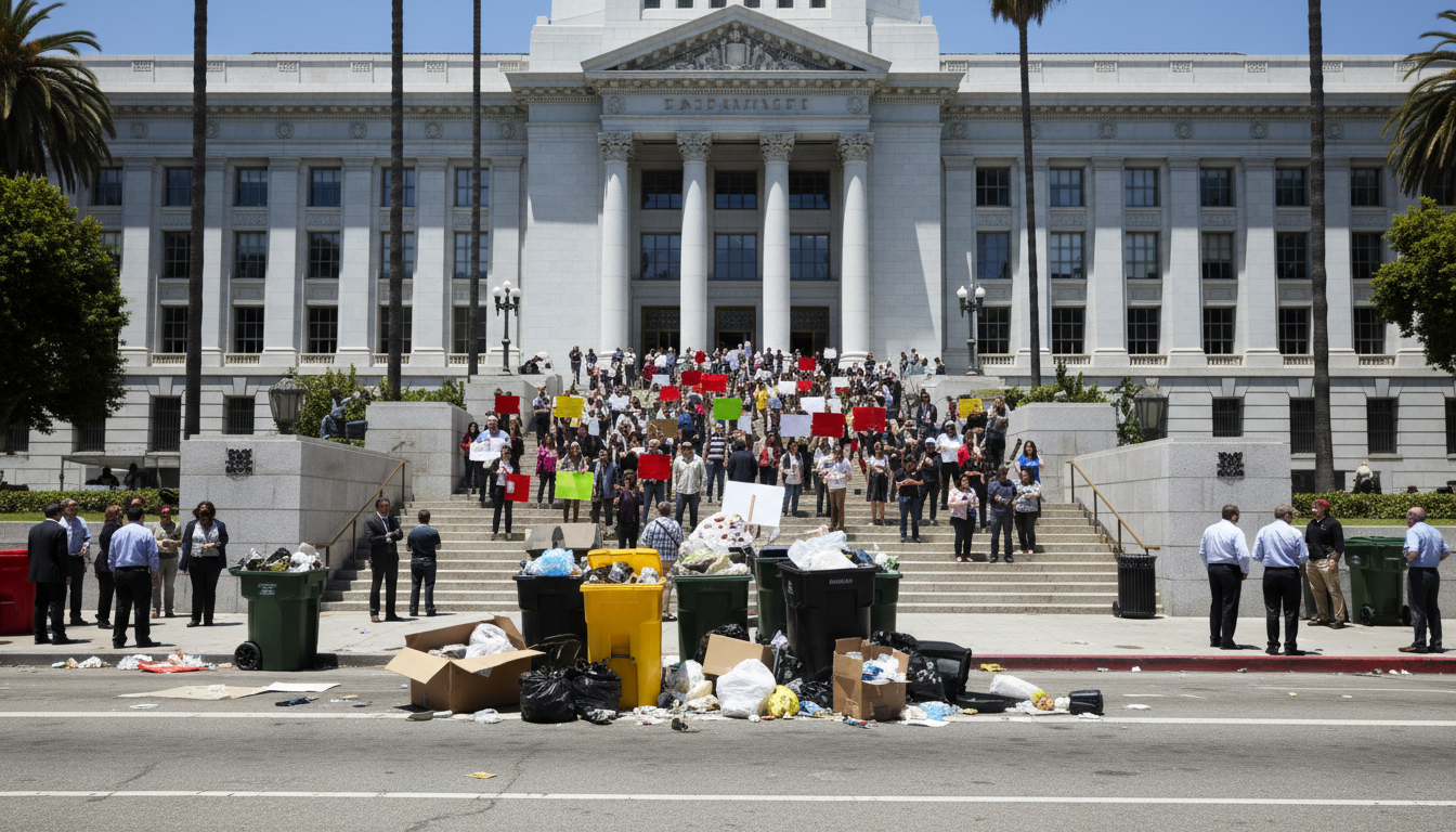 LA's streets are drowning in 16,000 piles of trash. What gives?