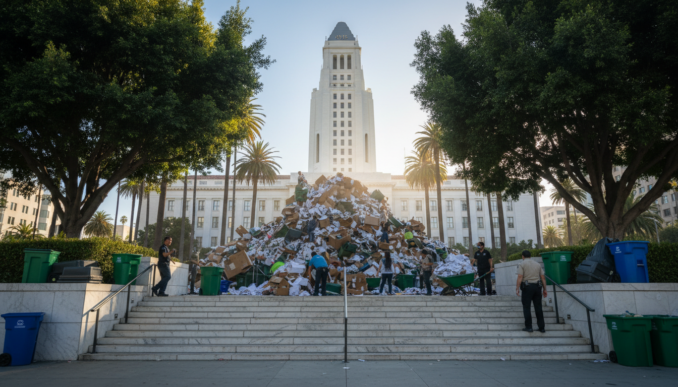 Your LA City Hall is literally buried under 15,000 trash complaints