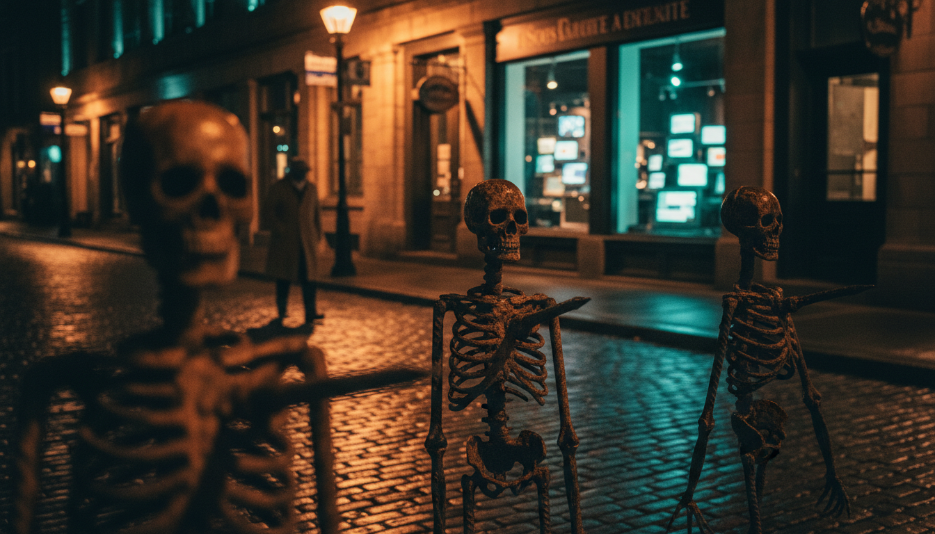 Trois squelettes avec des clous à Rome? Imagine à Montréal!