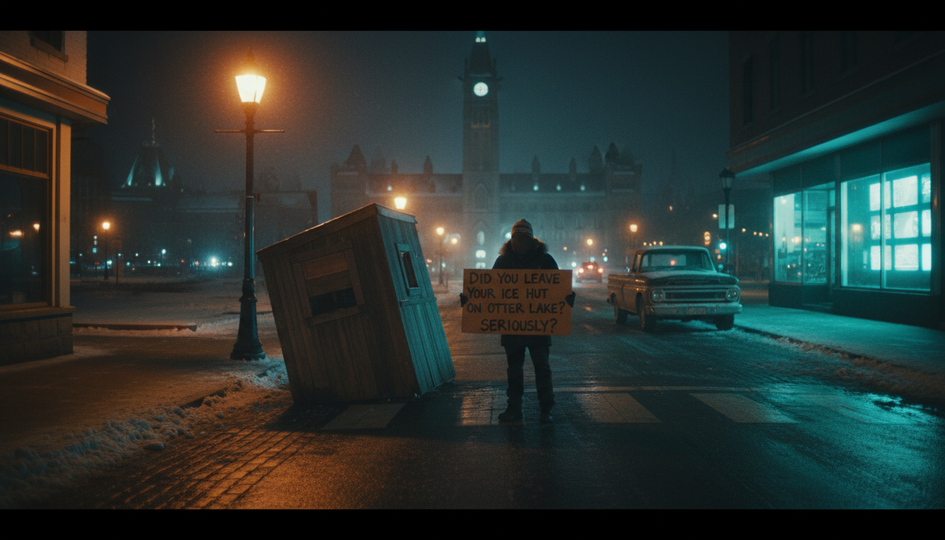 Did you leave your ice hut on Otter Lake? Seriously?