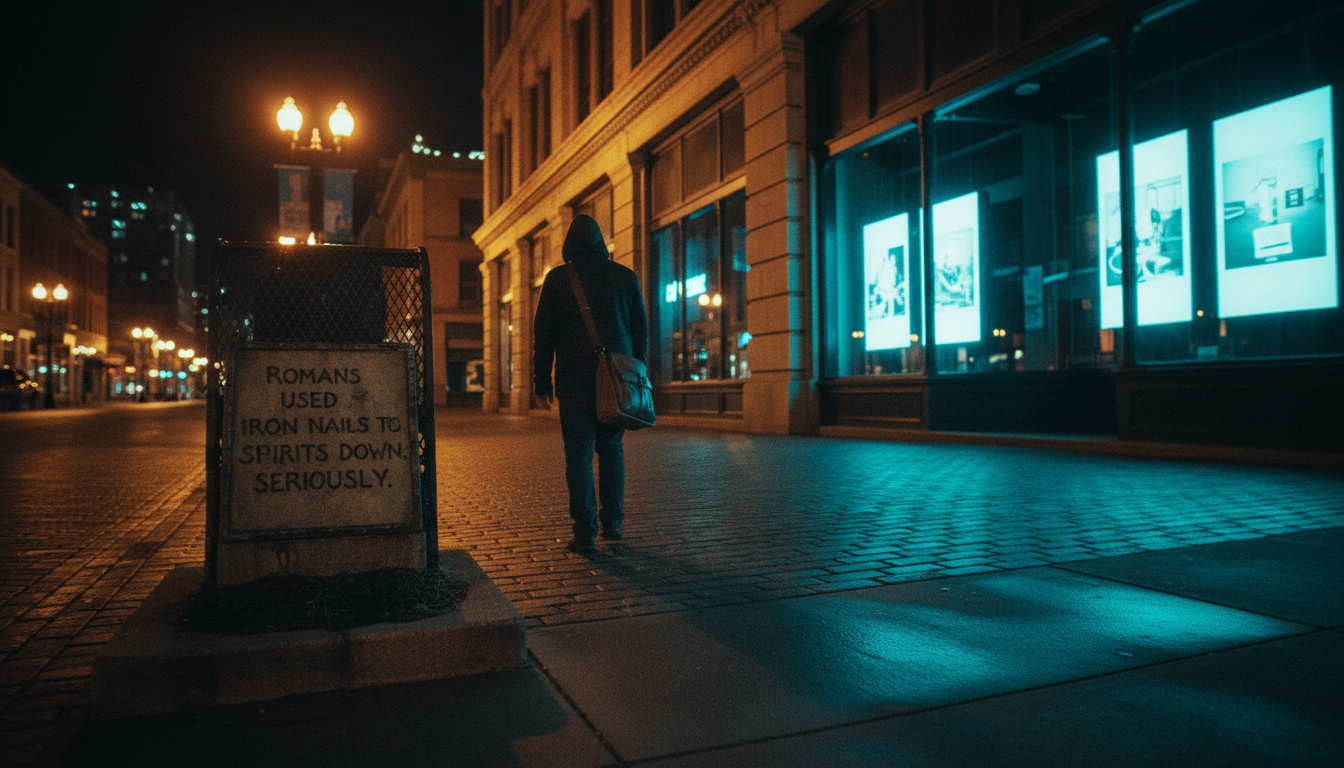 Romans used iron nails to keep spirits down. Seriously.