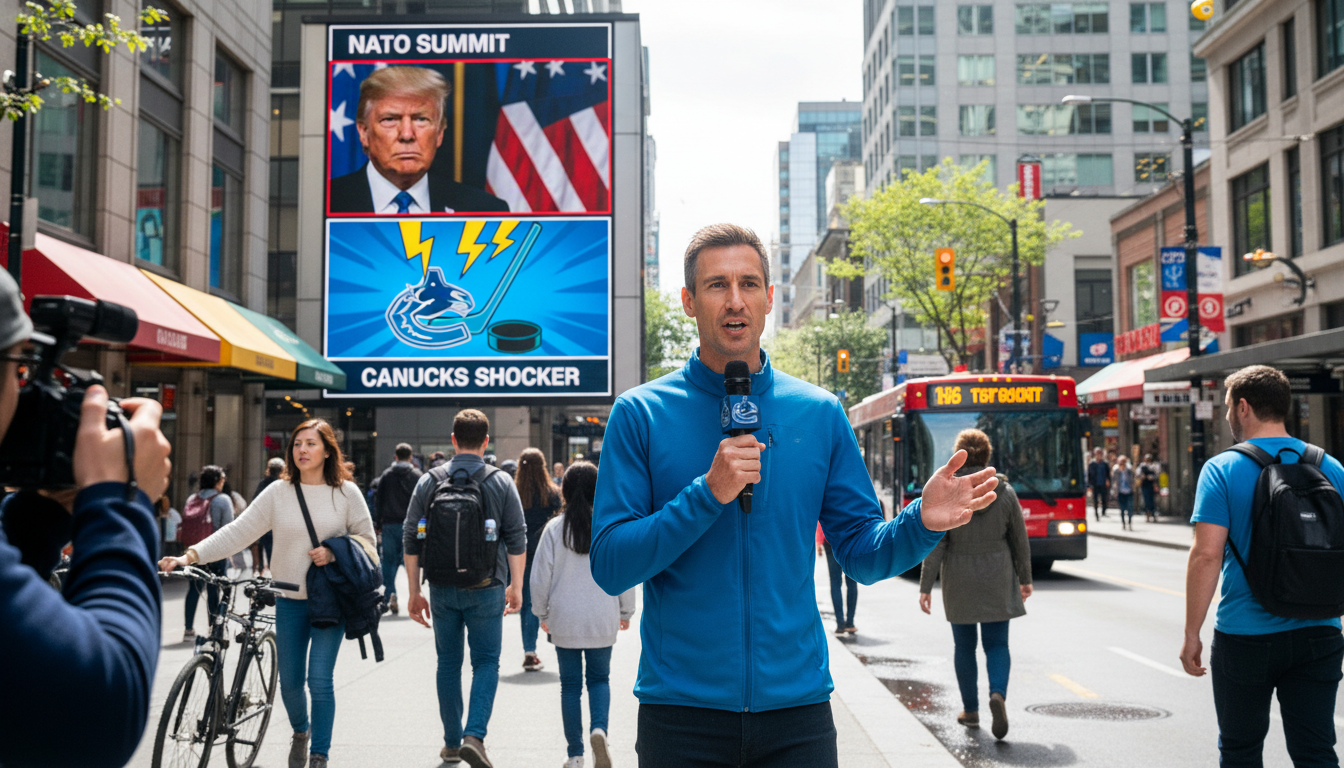 Trump talks NATO and your Canucks get struck by lightning