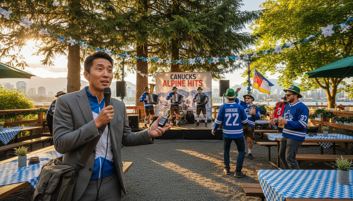 Your Canucks are playing German après-ski songs. Seriously.