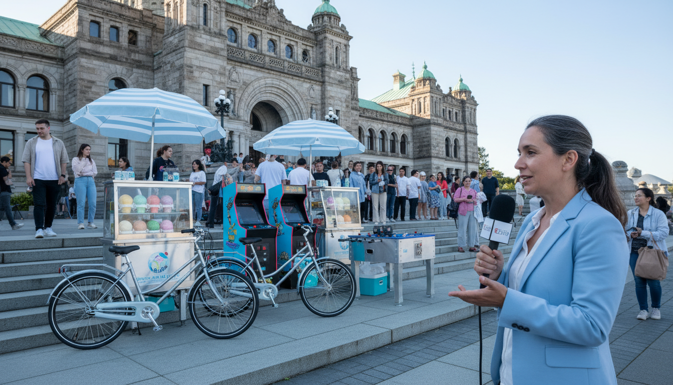 Victoria just got two new ice cream bikes and an arcade.
