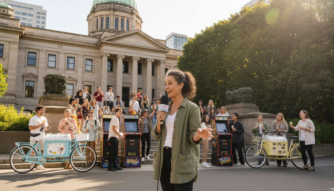 Victoria just got two new ice cream bikes and an arcade.
