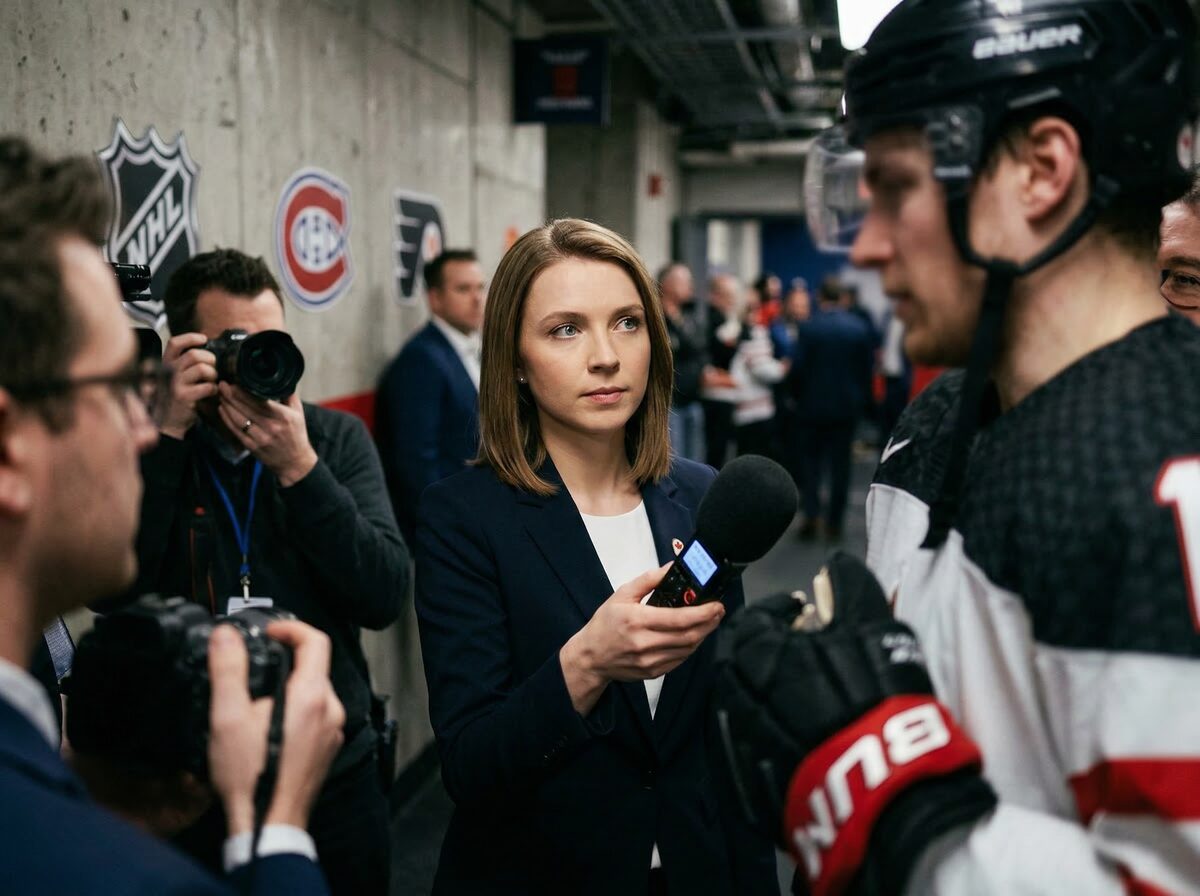 Post-game media scrum